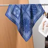 Bufanda de seda de espiga vintage para mujer, adecuada para primavera y otoño, pañuelo cuadrado pequeño, bufanda elegante para cuello de camisa, bufanda para cuello de traje, faja de cintura de moda y chal