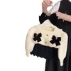 Conjunto de Suéter para Niñas 2025 Otoño e Invierno para Mujer Cardigan de Punto de Fragancia Pequeña Conjunto de Dos Piezas de Falda