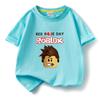 ROBLOX estampa de desenho animado roupas infantis fornecimento transfronteiriço de camisetas infantis de algodão puro manga curta atacado
