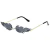 2021 nuevas gafas de sol de llama transfronterizas gafas de sol de moda personalizadas gafas sin montura de metal gafas de fiesta venta al por mayor de fábrica