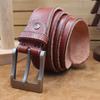 Cinturón Línea de Coche Piel de Vaca para Hombre Hebilla de Pin Capa Superior Cuero Genuino Puro Casual Retro Mano Estudiante Pantalón Cinturón Joven y Mediana Edad Cinturón de Mezclilla