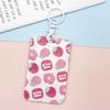 Funda para tarjeta tipo deslizante fresca y sencilla, tarjeta de comida de flor roja pequeña de campus, funda protectora para tarjeta de campus, funda para tarjeta de trabajo, etiqueta de control de acceso