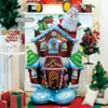 Balão de Filme de Alumínio Papai Noel Tema de Natal Evento de Loja em Shopping Center Fundo de Parede para Fotos Layout de Atmosfera Decoração
