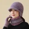 Gorros de Invierno para Mujer, Madres de Mediana Edad y Mayores, Gorros de Punto, Gorros de Lana para Mayores, Bufandas de Cuello de una Pieza Calientes para Otoño e Invierno para Ciclismo