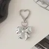 Péndulo de Lazo de Plata Coreano de Gran Venta Dongdaemun Llavero Simple de Corazón de Nicho Accesorios Colgantes para Bolsa