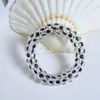 Goma para el pelo de cable de teléfono de lunares blancos y negros para mujer, de alta gama, alta calidad, sin costuras, alta elasticidad, accesorio para coleta para mujer