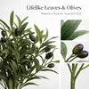 Rama de olivo artificial flor artificial planta en maceta, planta verde de rama alta rama decorativa para sala de estar del hogar, adorno de arreglo floral para jarrón, planta verde