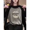 Camiseta de manga larga de algodón puro, corte regular, para mujer, una capa base versátil para el otoño de 2026, con un diseño de manga raglán, a la moda y casual estilo coreano, adecuada para usar como capa exterior