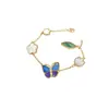 Pulsera de Oro de 18 Quilates con Múltiples Piedras Preciosas No Extraíbles Au750 Piedras Preciosas de Color Natural Joyería de Nácar Lujo Ligero Suministro Directo de Fábrica Venta al por Mayor Dropshipping