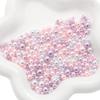 Perlas redondas de imitación de ABS no porosas, cuentas sueltas, accesorios de bricolaje, caja de cosméticos decorativa de macarrón, cuentas rellenas de color macarrón
