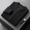 Suéter de Lã Outono e Inverno Masculino Jaqueta de Tricô com Gola Cardigan Jacquard Jaqueta Engrossada Roupa Externa Suéter Base Suéter de Caxemira