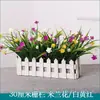Adornos de Maceta de Flores Artificiales, Macetas de Valla, Juegos de Flores Artificiales, Decoraciones Festivas para Sala de Estar, Decoraciones de Interior, Arte Floral de Plástico