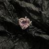 Venda por atacado menina coração rosa diamante zircão aberto nicho design ins vento frio anel irregular maré das mulheres
