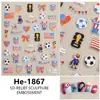 Redanco5D Relieve Ins Celebridad de Internet Dibujos Animados Pegatinas para Uñas Copa Europea Fútbol Calcomanías 3D para Uñas He1869