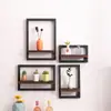 Estante cuadrado de madera para pared para uso doméstico en la sala de estar o el dormitorio, marco de fotos colgante para montar en la pared, estante de pared hecho a medida