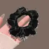 Coletero de satén de cristal dulce y exquisito de alta calidad para mujer, con un toque de alta gama estilo bosque, alta elasticidad, adecuado para moños, accesorio elástico para el cabello