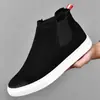 Botines Chelsea para Hombre, Botas Cortas, Zapatos de Caña Alta, Mocasines sin Cordones, Botas Martin de Moda para Hombre, Zapatos de Algodón Cálidos de Invierno para Hombre, Forrados de Felpa