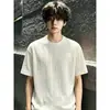 Estilo Old Money Malha com Padrão Espiga de Trigo Manga Curta Masculina Verão Seda Gelada Respirável Camiseta Corte Limpo Ombro Regular Conjunto de Manga Curta