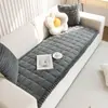 Almofada de Sofá Simples de Pelúcia Transfronteiriça, Antiderrapante, Espessada para o Inverno, Modelo Novo, Almofada de Pelúcia Quente Antiderrapante de Fileira Reta