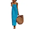 Moda Femenina Europea y Americana Verano 2026 Nueva Llegada Transfronteriza: Vestido Casual de Color Sólido sin Mangas con Cuello Cuadrado Estilo Resort