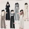 Pantalones de Arroz Glutinoso con Caída para Mujer, Nuevo Estilo Primavera y Verano, Cintura Alta, Talla Grande, Adelgazantes, Suaves y Cerosos, Pantalones Estrechos de Pierna Ancha, Pantalones Rectos Casuales Sueltos