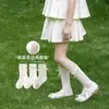 Calcetines de niña para verano, malla fina de algodón puro, calcetines de longitud media estilo coreano ins para niñas, con lazo, estilo princesa para verano