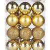 24 Enfeites de Bola Quadrada para Árvore de Natal Brilho Fosco Bola com Glitter Plástico Colorido de Natal Misturado 3CM 4CM