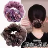 Elástico de Cabelo de Luxo, Flor, Prendedor de Cabelo da Moda, Acessórios de Cabelo com Elástico, Prendedor de Cabelo de Malha Dupla Camada, Prendedor de Cabelo de Organza