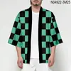 Camisa Creativa Mixta Serie Verano 2025 Elemento Manga Tres Cuartos Cardigan Kimono Holgado Talla Grande Estampado