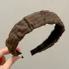 Diadema Retro de Color Café de Caña Ancha para Mujer para Otoño e Invierno, Nuevo Estilo 2025, Diadema de Gama Alta, Pinza para el Cabello para Lavarse la Cara, Accesorio para el Cabello
