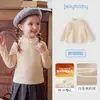[Nuevos 2 artículos 15% de descuento] Camiseta de manga larga cálida de base jellybaby para niñas para niños con ropa de bebé de forro polar