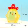 Frango Desenho Animado Fofo Acessórios de Resina Estereoscópicos Joias DIY Micro Paisagem Decoração de Mesa Pingente de Chaveiro Pingente