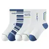 Meias masculinas para primavera e outono, estilo cano longo, algodão puro, absorventes de suor, resistentes a odores, adequadas para adolescentes e estudantes, meias esportivas de basquete, comprimento até a panturrilha, para meninos mais velhos