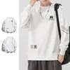 Envío Rápido Sudadera de Manga Larga con Cuello Redondo Holgada de Otoño e Invierno para Hombre, Top Versátil de Moda para Hombre