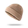 Chapéu de Lã Tricotado Masculino Estilo Coreano Moderno Outono e Inverno Versátil Elegante Preto Quente Gorro para Mulheres