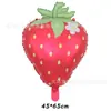 Novo Estilo Ins Balão de Filme de Alumínio Fosco em Formato de Morango Festa de Aniversário Infantil Decoração Arranjo Tema Frutas