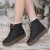 Botas Martin Gruesas con Forro de Felpa para Invierno para Mujer, Botines Cálidos de Cuero Impermeables, Botas de Nieve Antideslizantes con Suela Gruesa