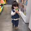 Ropa de Niña Coreana Corea del Sur Traje de Mezclilla para Niñas 2024 Primavera Moda de Niña Holgado Colgante