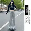 Calça de moletom branca pantalona para mulheres, coleção outono/inverno 2025, forrada com fleece, cintura alta, modelagem que emagrece, feita de algodão de alta qualidade, joggers casuais
