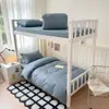 2026 Nuevo Estilo Algodón Lavado Color Sólido Dos Tonos Estudiante Cama Individual Juego de Tres Piezas Dormitorio Juego de Literas para Uso en Dormitorio