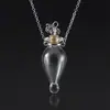 Collar con Colgante de Botella de Aceite Esencial de Vidrio Transparente en Forma de Corazón, Colgante de Botella de Fragancia, Collar Sencillo de Acero de Titanio, Regalo para Amigos y Parejas