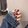 Nuevas Uñas Postizas de Color Puro de Cabeza Redonda 24 Piezas Parche para Uñas Producto Terminado Venta al por Mayor Más Vendido Parches para Uñas de Manicura Negra
