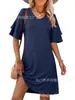 2026 Vestido de Renda Feminino Transfronteiriço Amazon Verão Moda Feminina Europeia e Americana Novo Estilo Vestido de Manga com Babados