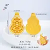 Puzuo Color Fuerte que Conserva Arena Dorada Accesorios DIY Cortado Cepillado Incrustado de Diamantes Colgante de Calabaza Protegido por Dios de la Riqueza Buda Collar Fulu