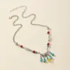 Exótica cadena para la frente de estilo étnico con borla, adornos para la frente, retro para mujer, estilo Xizang, colgante para cejas, tocado antiguo, accesorios para el cabello para fotos de Yunnan