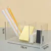 Ins Estilo Sin Imprimir Porta Plumas Acrílico Transparente Caja de Almacenamiento de Papelería de Escritorio para Oficina Cubeta de Almacenamiento de Pinceles de Maquillaje para Estudiantes