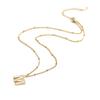 Ins Collar Simple de Clip Cadena de Cuentas Concha Blanca Letra M Acero de Titanio Nuevo Estilo Simple Moda Clavícula Joyería para Mujer
