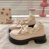 Sapatos Mary Jane Estilo Britânico para Mulheres 2026 Primavera Nova Moda Laço Solado Grosso Salto Bloco Estilo Japonês Jk Sapatos Pequenos de Couro para Mulheres