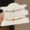 Pulsera Colgante Estrella de Zirconia Chapada en Oro Real de 18 Quilates Lujo Accesible Moda Exquisita Joyería de Mano Elegante de Gama Alta para Mujeres