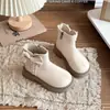 Zapatos para Niños Botas Martin para Niños 2026 Otoño/Invierno Nuevo Estilo Botines Cortos con Lazo de Pequeña Princesa Botas de Cuero de Moda para Niñas